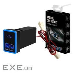 АЗУ врізне 130W-D01T03-С, PD+QC, Type-C: 100W, USB: 30W, LED підсвічування, комплект (130W-D01ST03) (130W-D01ST03)