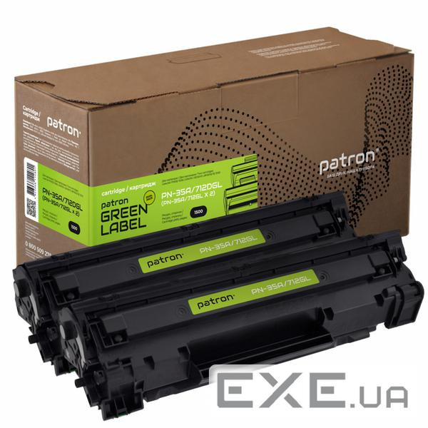 Картридж Patron HP LJ CB435A/CANON 712 GREEN Label (DUAL PACK) (PN-35A/712DGL)