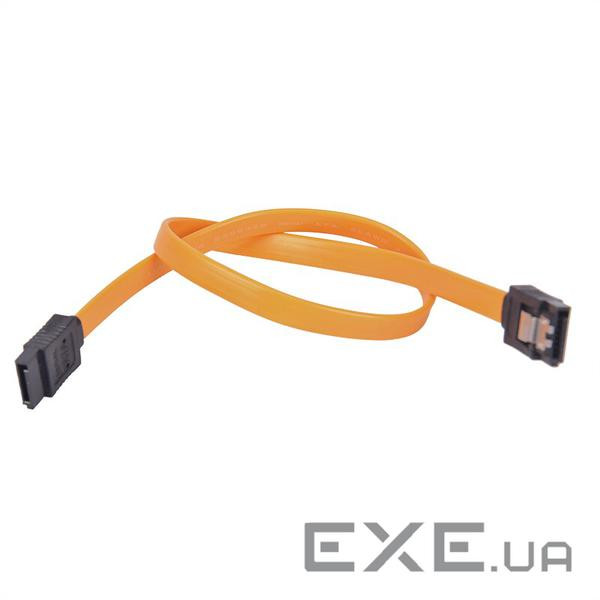 Кабель накопичувача SATA 7p M/M 0.3m,прямий 6Gbps L-Type Latch,оранжевий (62.09.8238-1)