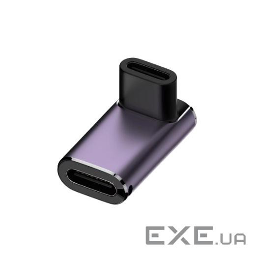 Перехідник обладнання USB Type-C F/F (адаптер),(USB4.0) 90ёвертикал 40Gbps 240W,срібний (62.09.8484-