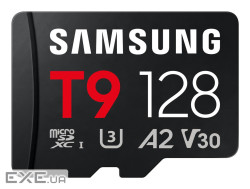 Карта пам"яті SAMSUNG MICRO SDXC T9 128GB, U3, V30, A2 до 200 Мб/с (MB-MH128T/WW)