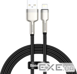 Дата кабель USB 2.0 AM to Lightning 1.0m Cafule Metal 2.4A black Baseus (CALJK-A01)