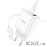 Мережевий зарядний пристрій HOCO C105A Stage dual port PD20W+QC3.0 charger set (C to (6931474782939)