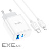 Мережевий зарядний пристрій HOCO C105A Stage dual port PD20W+QC3.0 charger set (C to (6931474782939)