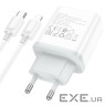 Мережевий зарядний пристрій HOCO C105A Stage dual port PD20W+QC3.0 charger set (C to (6931474782939)