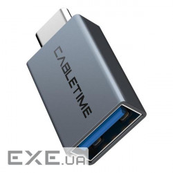 Адаптер Cabletime USB - USB Type-C V 3.0 (F/M) OTG Black (CP76G)
