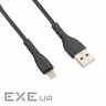 Дата кабель USB 2.0 AM to Lightning 1.0m 3A black Proda (PD-B47i-BK)